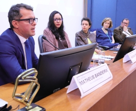 Lançamento da obra Crimes de feminicídio no enquadramento midiático: o que não é nominado não existe (Brasil, 2015-2018). 04/12/2025. Foto: Beto Monteiro/Ascom UnB